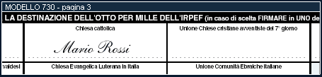 8xmille - CHIESA CATTOLICA - MODELLO 730